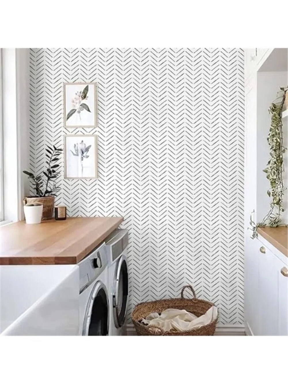Herringbone Peel and Stick Wallpaper Waterproof Removable Contact Paper Cabinet